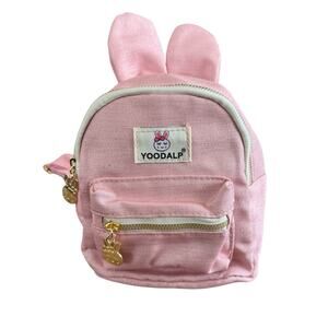 NWT Yodalp Kids Backpack with Adjustable Straps, Light Pink with Bunny Ears Mini